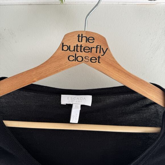 Escada Black Button Down Accordian Sweater XL BB4944 - Picture 3 of 4